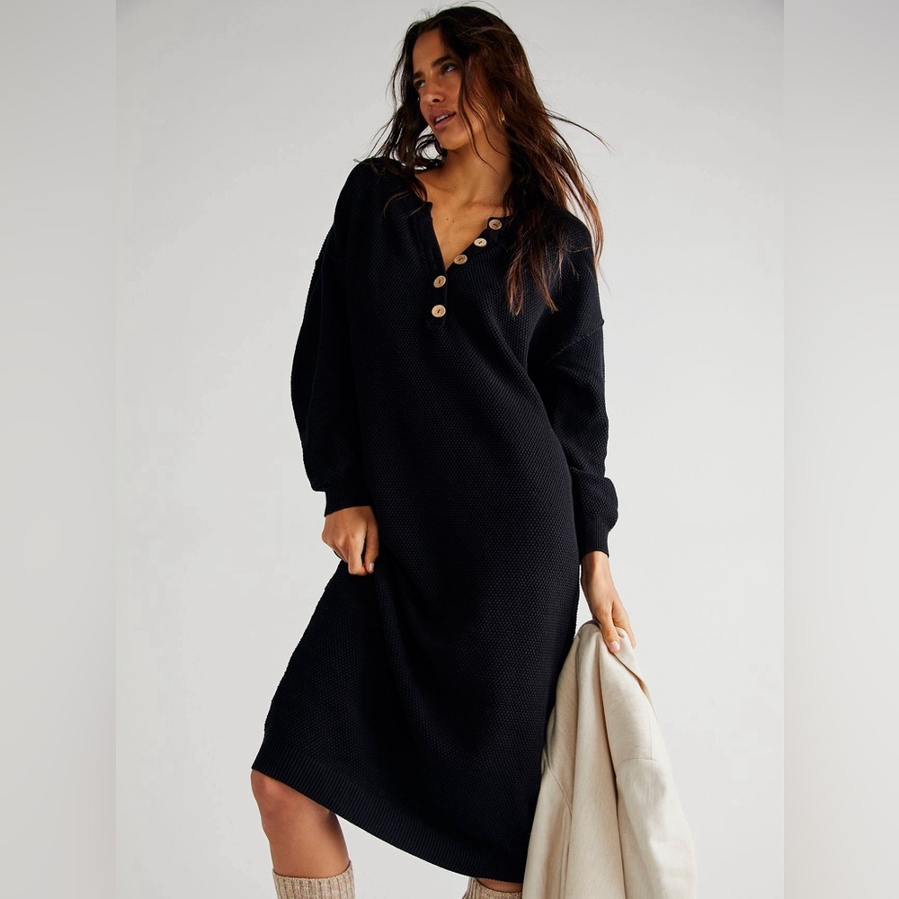 Free People Black Midi Dress